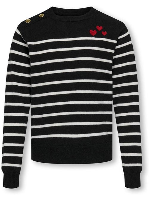Camisola de Malha Riscas Preta para Menina Kids ONLY Gtiba - Kiabi Camisola de Malha Riscas Preta para Menina Kids ONLY Gtiba - Kiabi