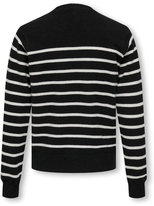 Camisola de Malha Riscas Preta para Menina Kids ONLY Gtiba - Kiabi Camisola de Malha Riscas Preta para Menina Kids ONLY Gtiba - Kiabi