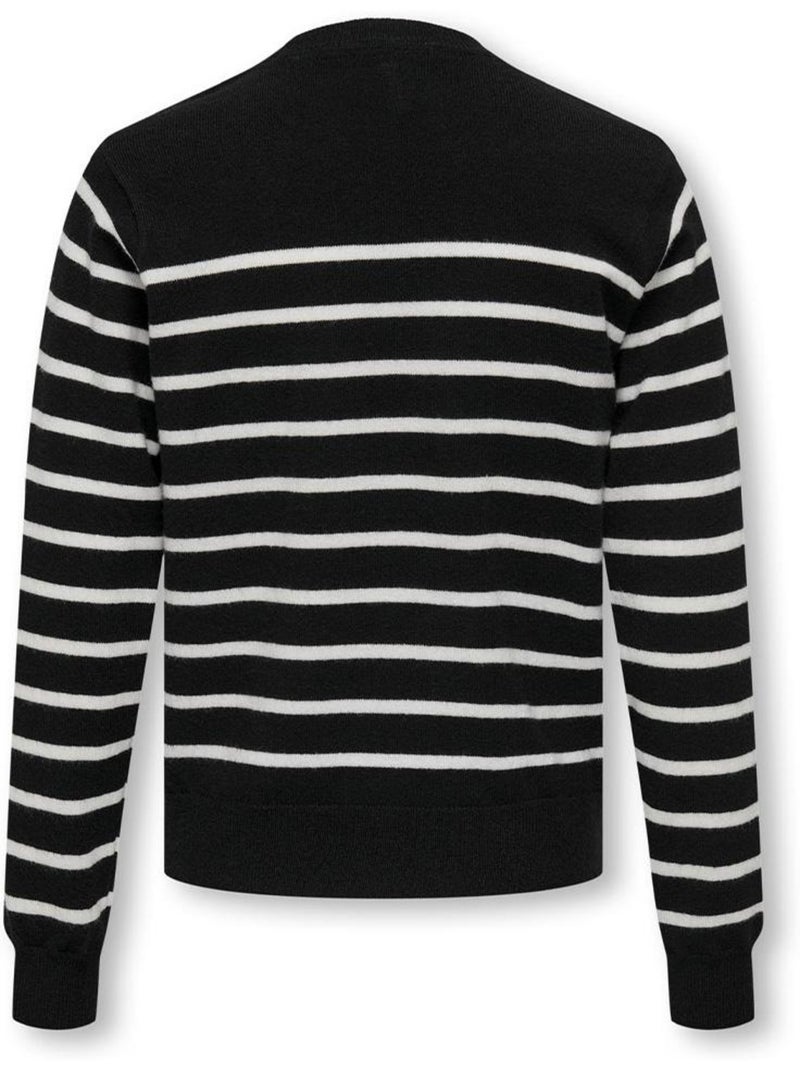Camisola de Malha Riscas Preta para Menina Kids ONLY Gtiba Preto - Kiabi