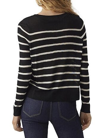 Camisola de Malha Riscas Preta Vero Moda Nova para Mulher