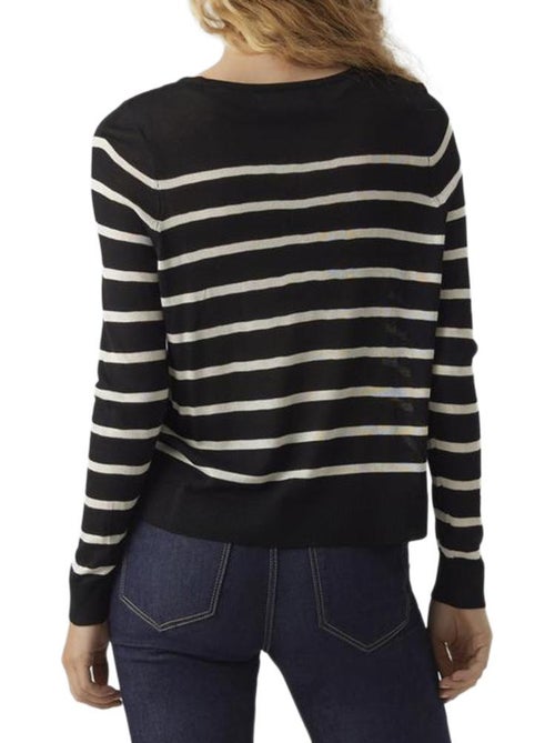 Camisola de Malha Riscas Preta Vero Moda Nova para Mulher - Kiabi