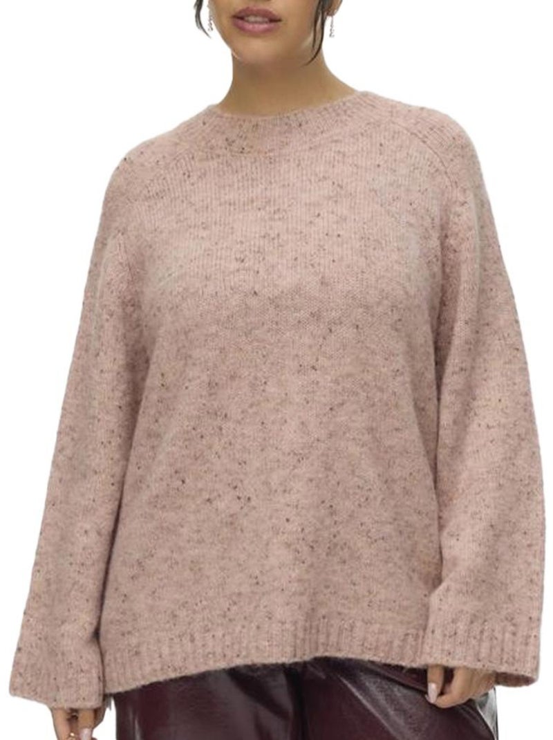 Camisola de Malha Rosa para Mulher Vero Moda Curve Cingrid Rosa - Kiabi