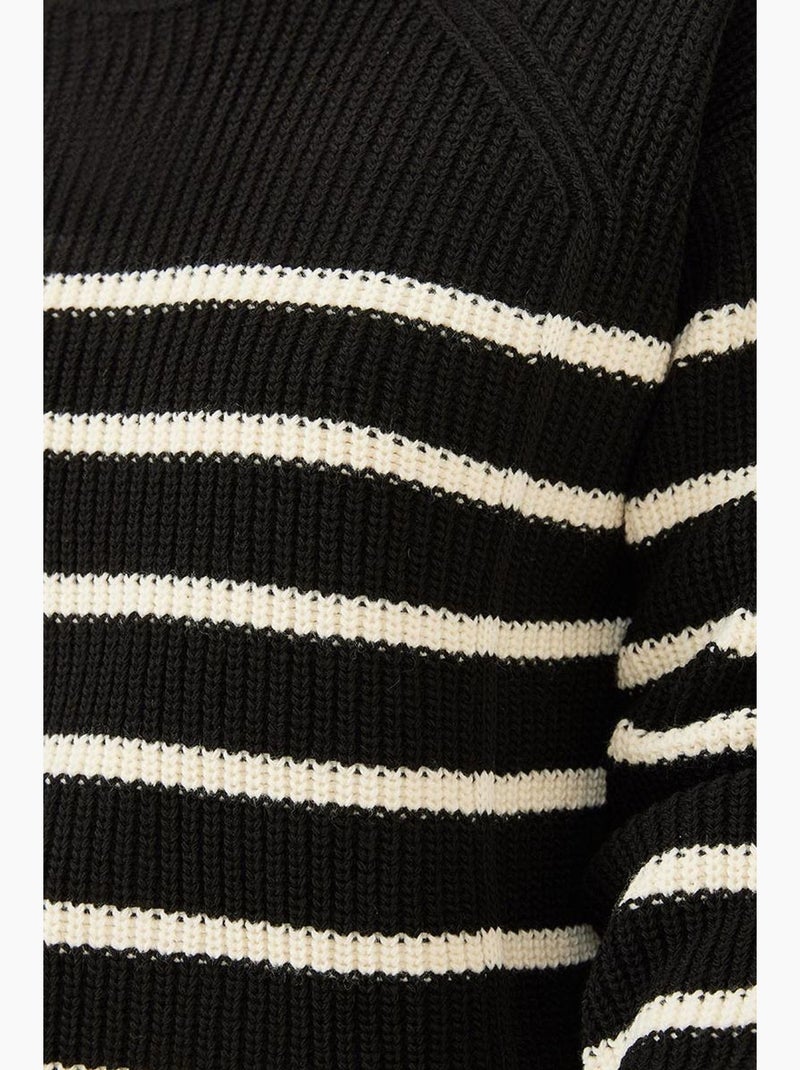 Camisola de malha selanik às riscas lucci Preto - Kiabi