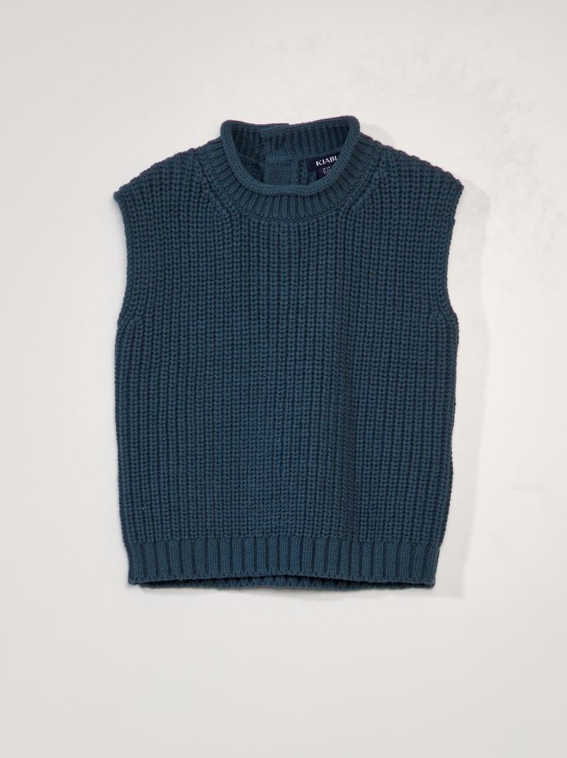 Camisola de malha sem mangas AZUL - Kiabi