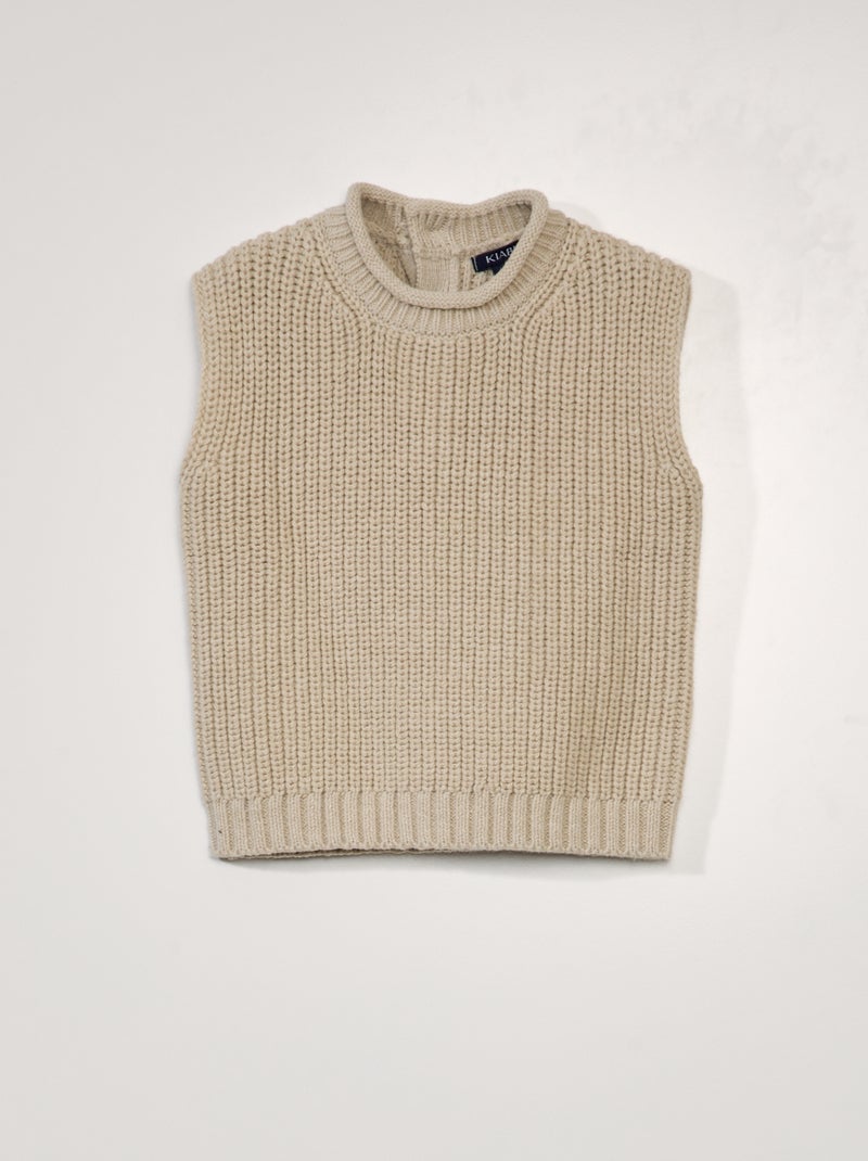 Camisola de malha sem mangas BEGE - Kiabi