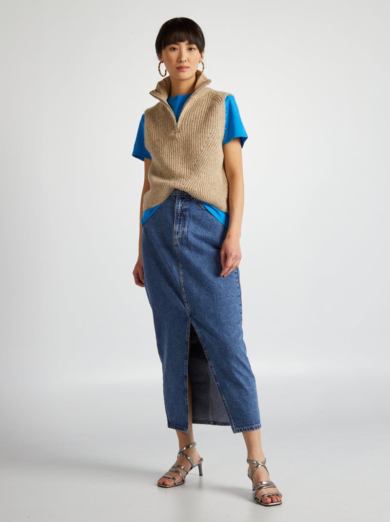 Camisola de malha sem mangas BEGE - Kiabi
