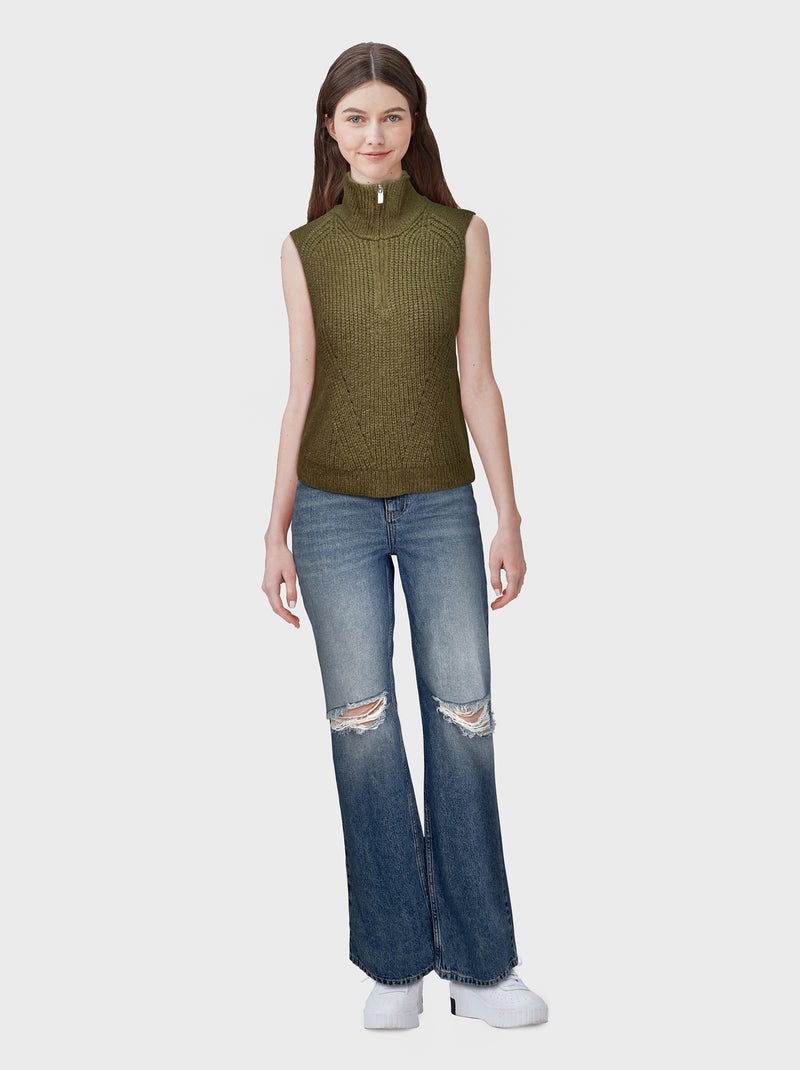 Camisola de malha sem mangas CAQUI - Kiabi