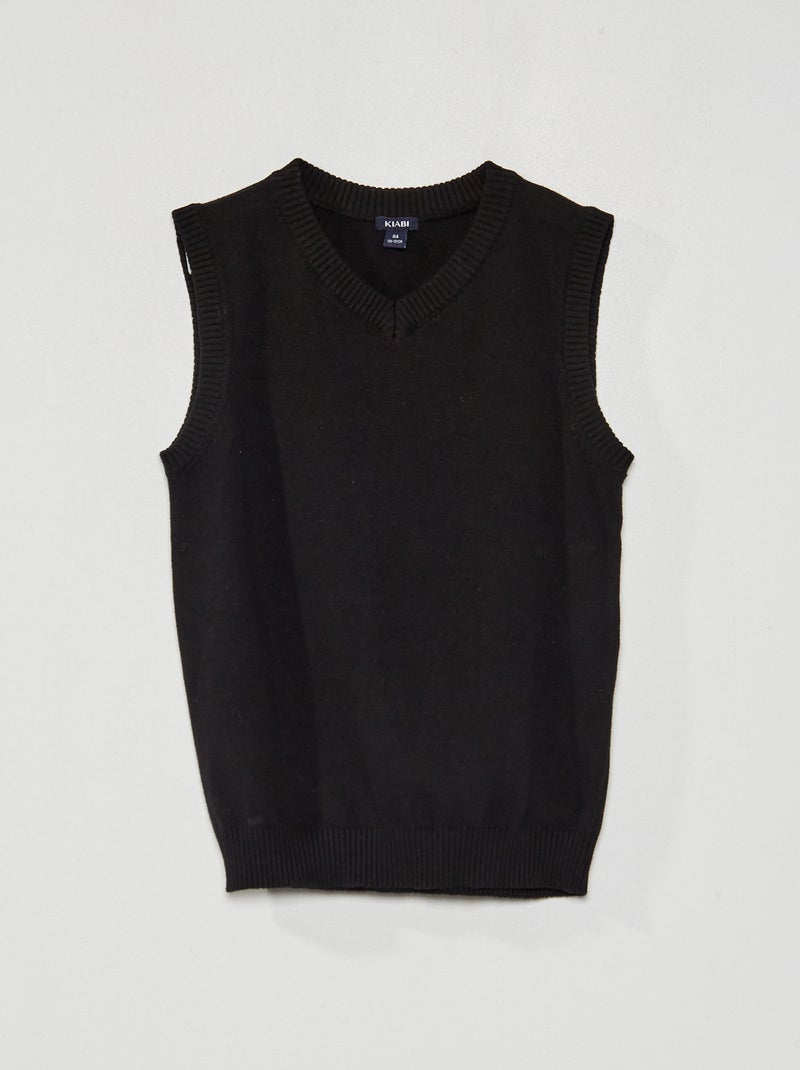 Camisola de malha sem mangas PRETO - Kiabi