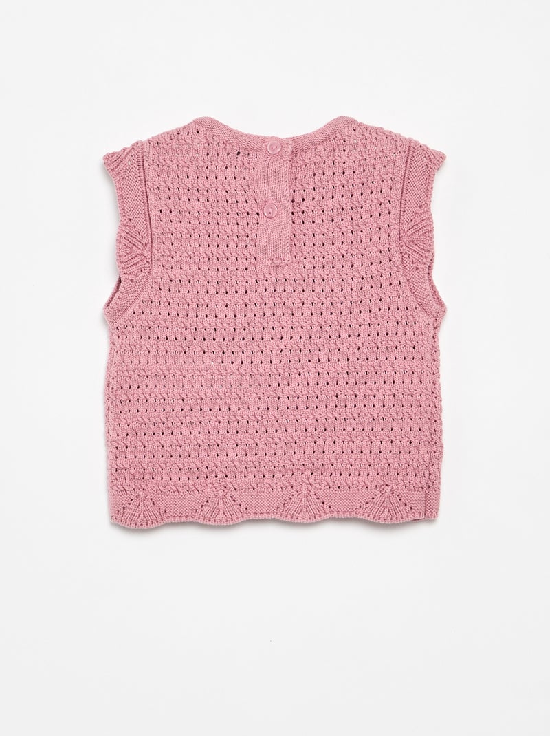 Camisola de malha sem mangas Rosa - Kiabi