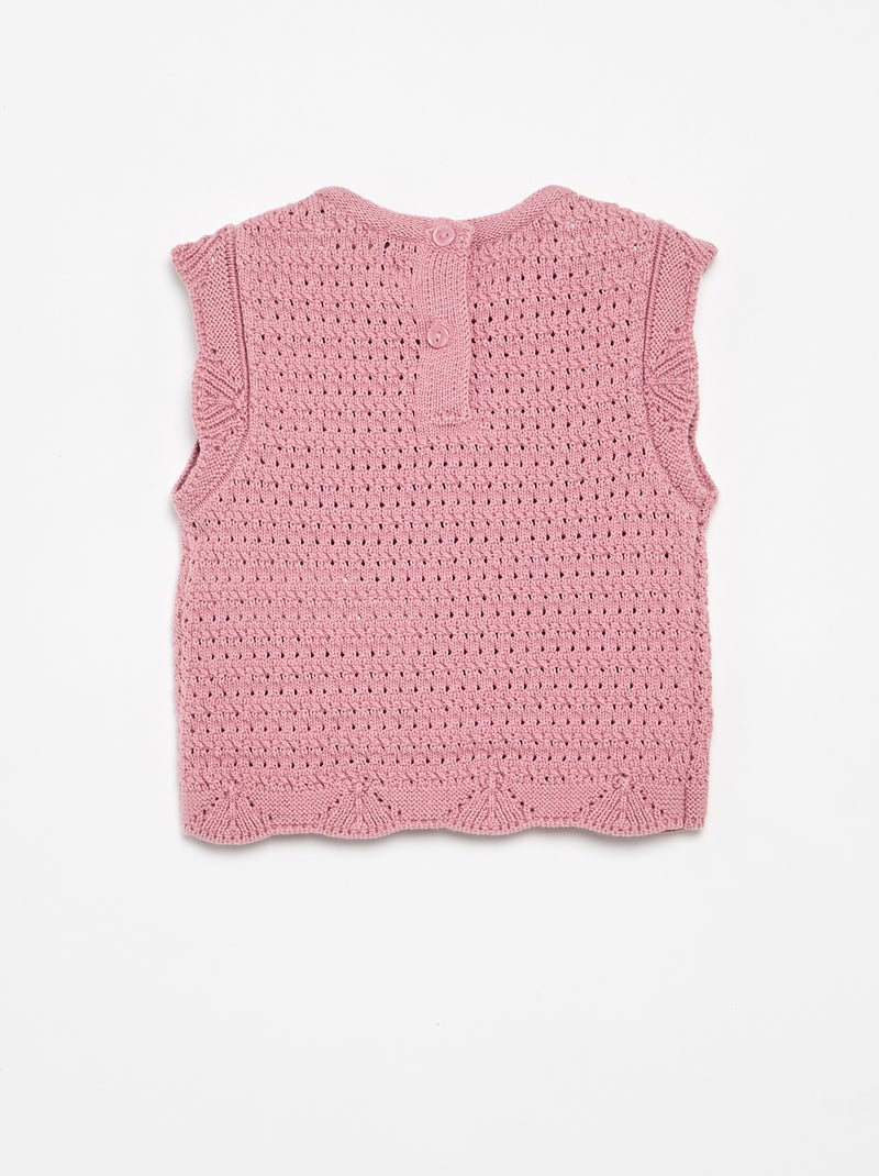 Camisola de malha sem mangas Rosa - Kiabi