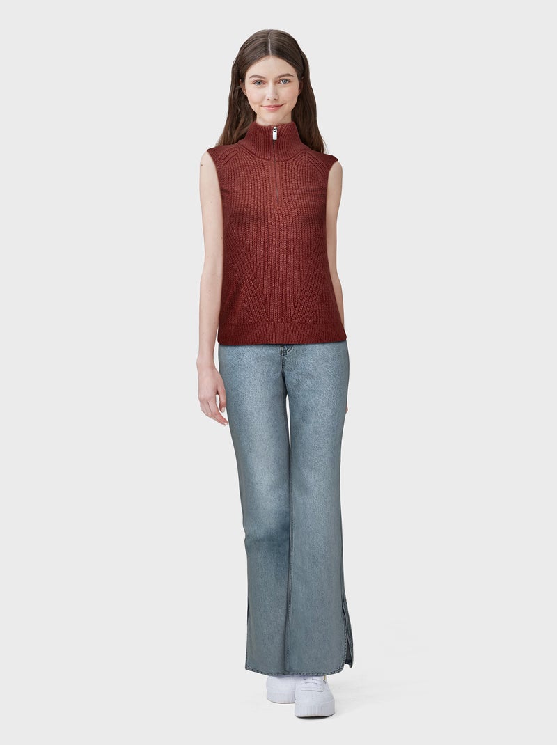 Camisola de malha sem mangas VERMELHO - Kiabi