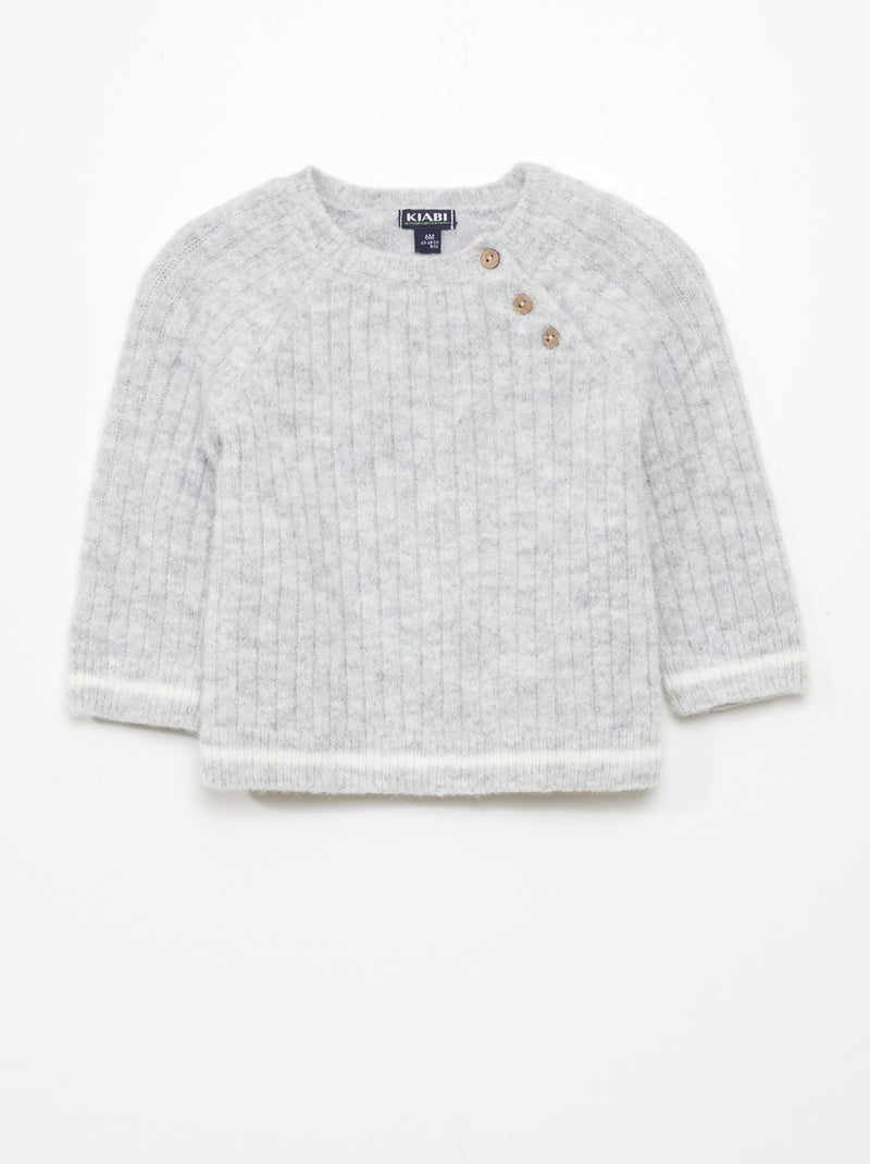 Camisola de malha suave CINZA - Kiabi
