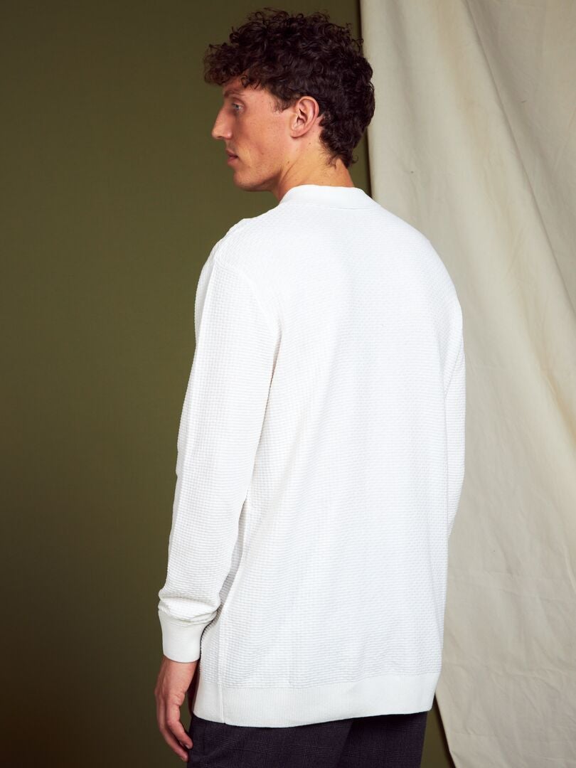 Camisola de malha texturada Branco - Kiabi