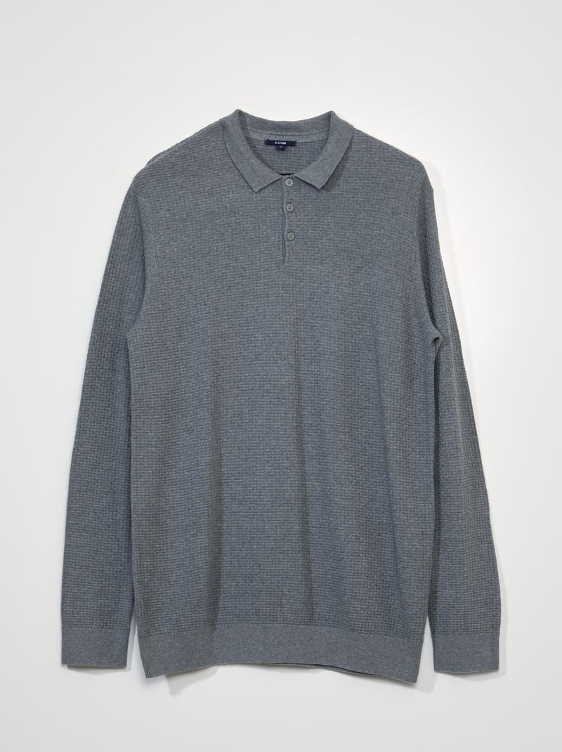Camisola de malha texturada CINZA - Kiabi