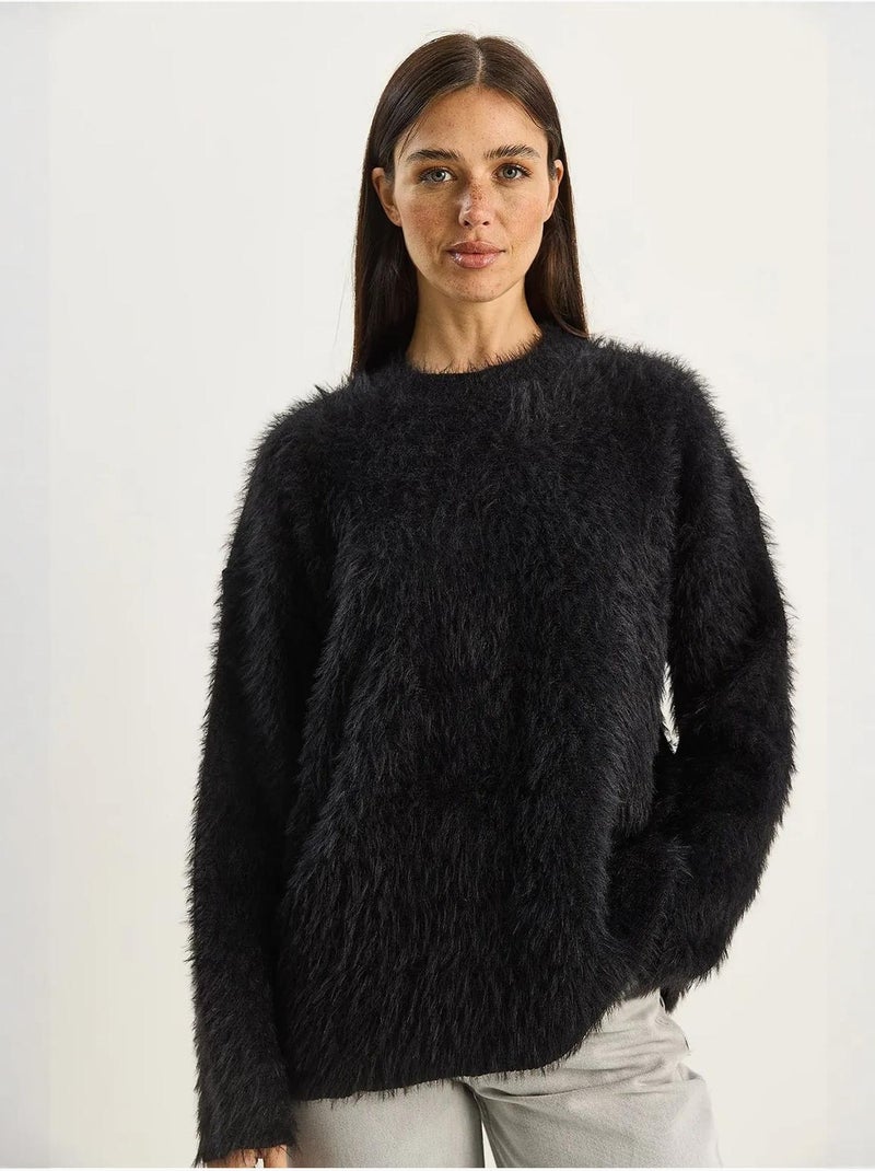 Camisola de malha texturada lucci Preto - Kiabi