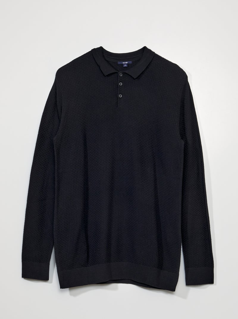 Camisola de malha texturada Preto - Kiabi