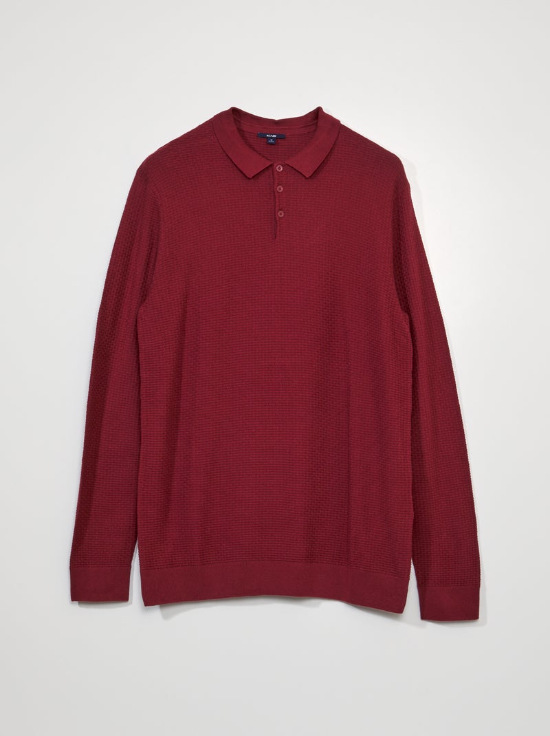 Camisola de malha texturada VERMELHO - Kiabi