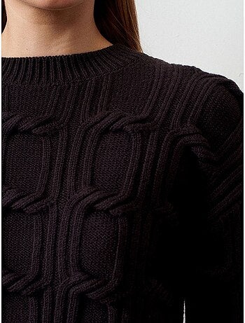 Camisola de malha texturizada com decote redondo dilvin