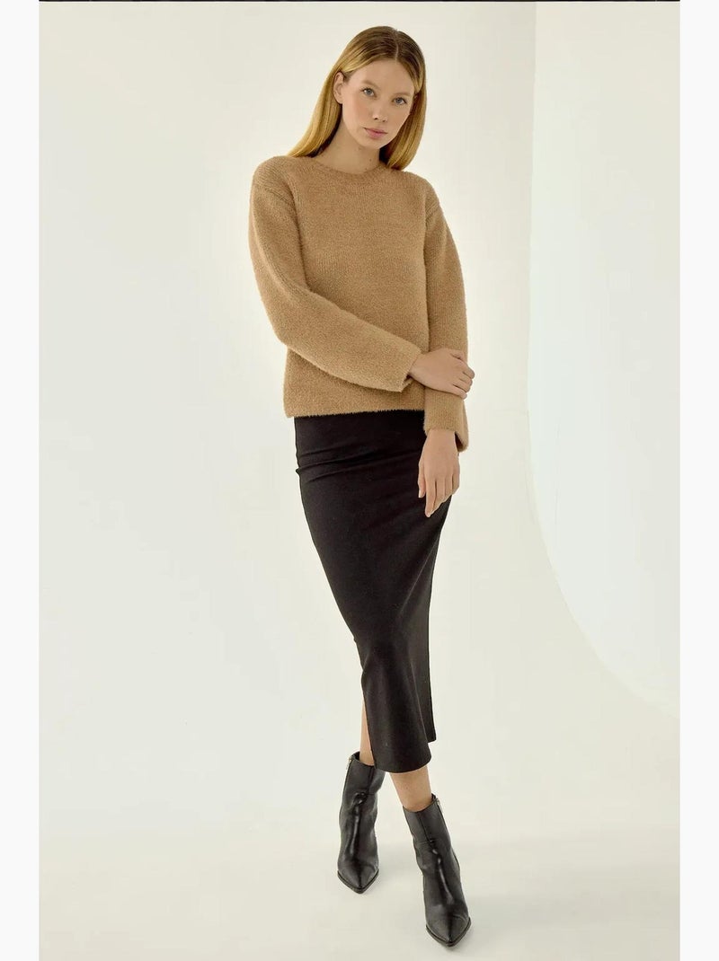 Camisola de malha texturizada hiccup Bege natural - Kiabi