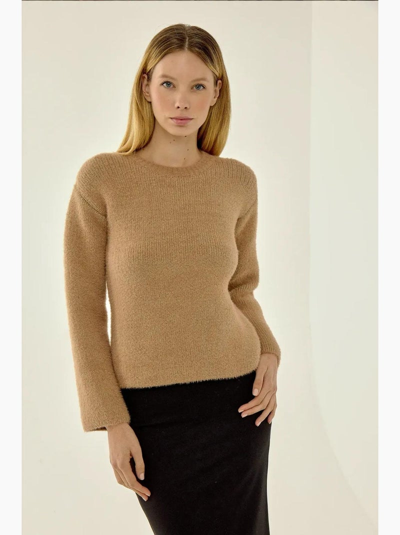 Camisola de malha texturizada hiccup Bege natural - Kiabi