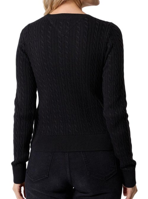Camisola de Malha Tommy Hilfiger Tjw Cable Essential Preta para Mulher - Kiabi Camisola de Malha Tommy Hilfiger Tjw Cable Essential Preta para Mulher - Kiabi