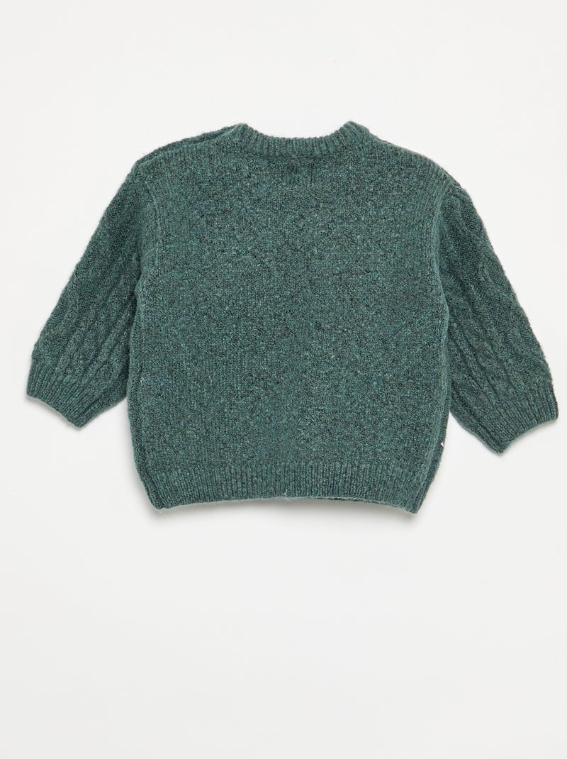 Camisola de malha torcida Verde - Kiabi