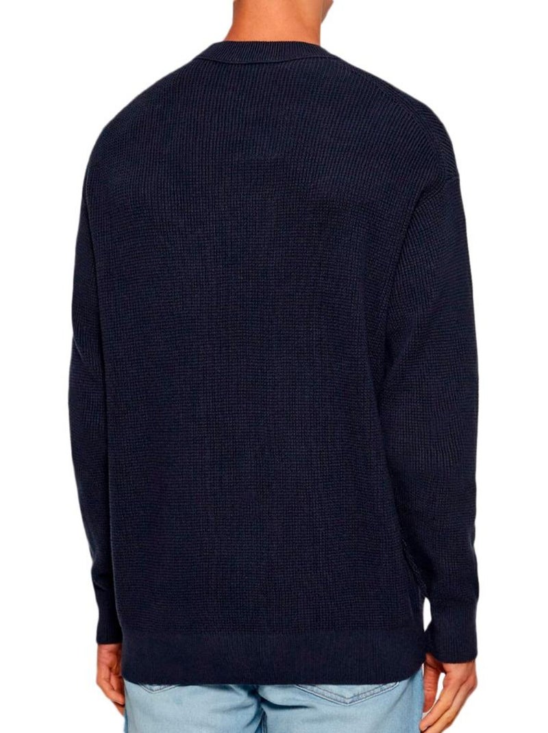 Camisola de Malha Waffle Calvin Klein Jeans para Homem Azul-marinho - Kiabi