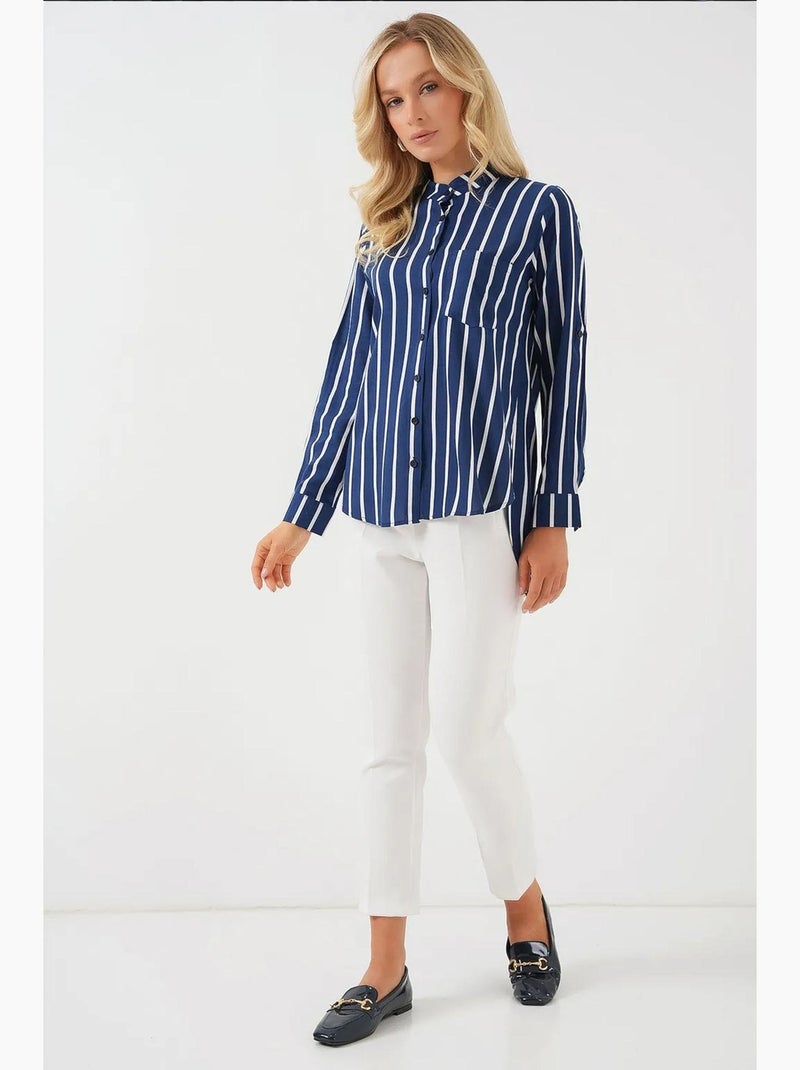 Camisola de manga comprida às riscas bdart Azul-marinho - Kiabi