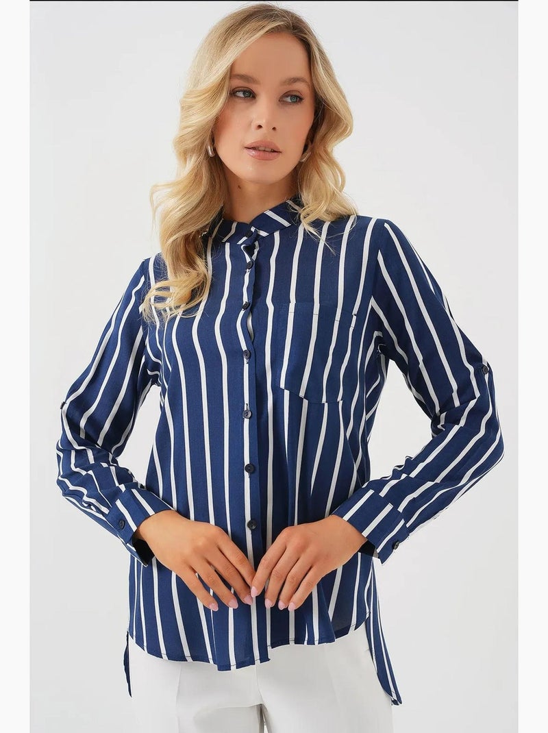 Camisola de manga comprida às riscas bdart Azul-marinho - Kiabi