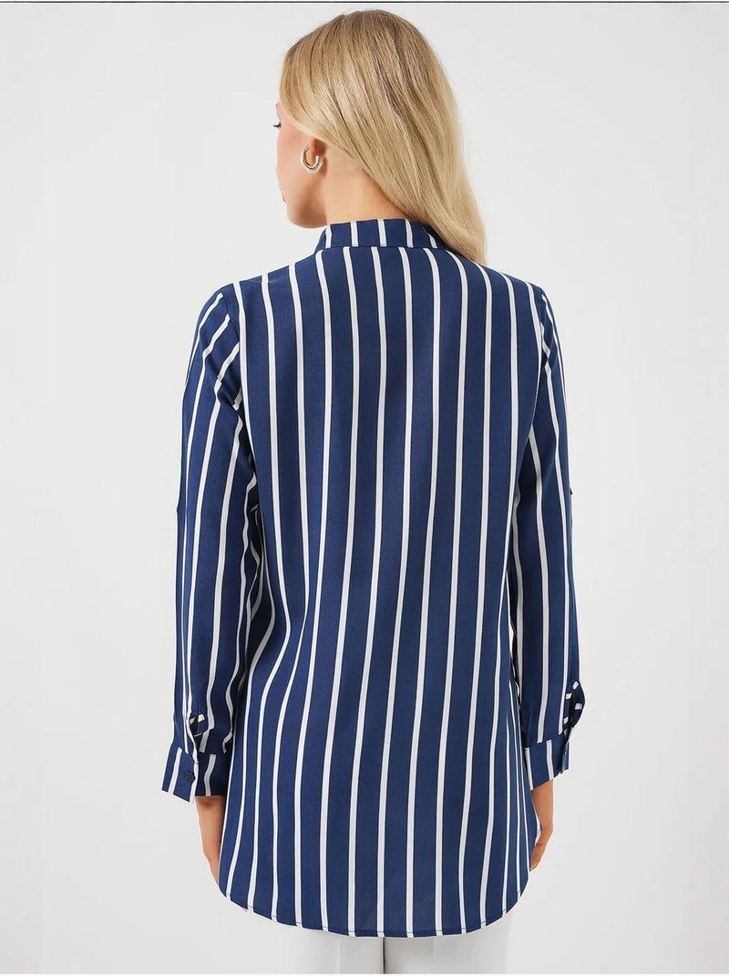 Camisola de manga comprida às riscas bdart Azul-marinho - Kiabi