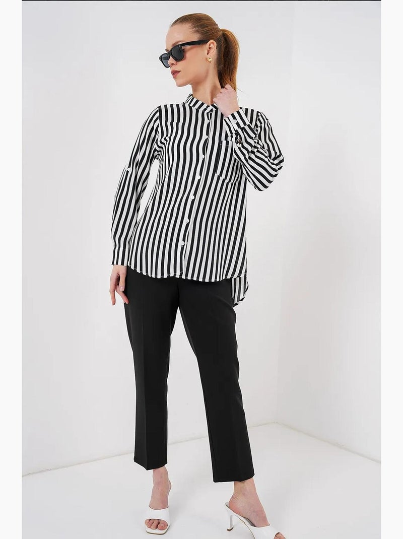 Camisola de manga comprida às riscas bdart Branco - Kiabi