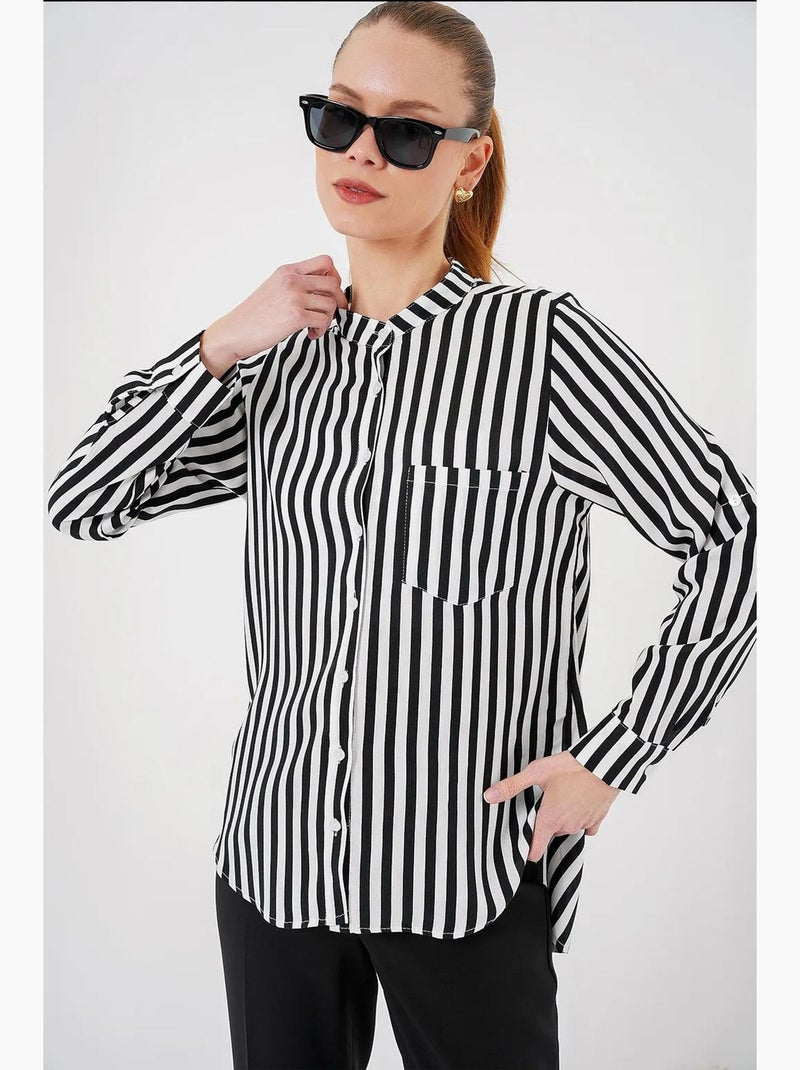 Camisola de manga comprida às riscas bdart Branco - Kiabi