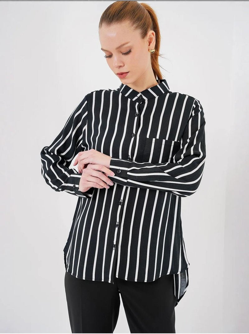 Camisola de manga comprida às riscas bdart Preto - Kiabi