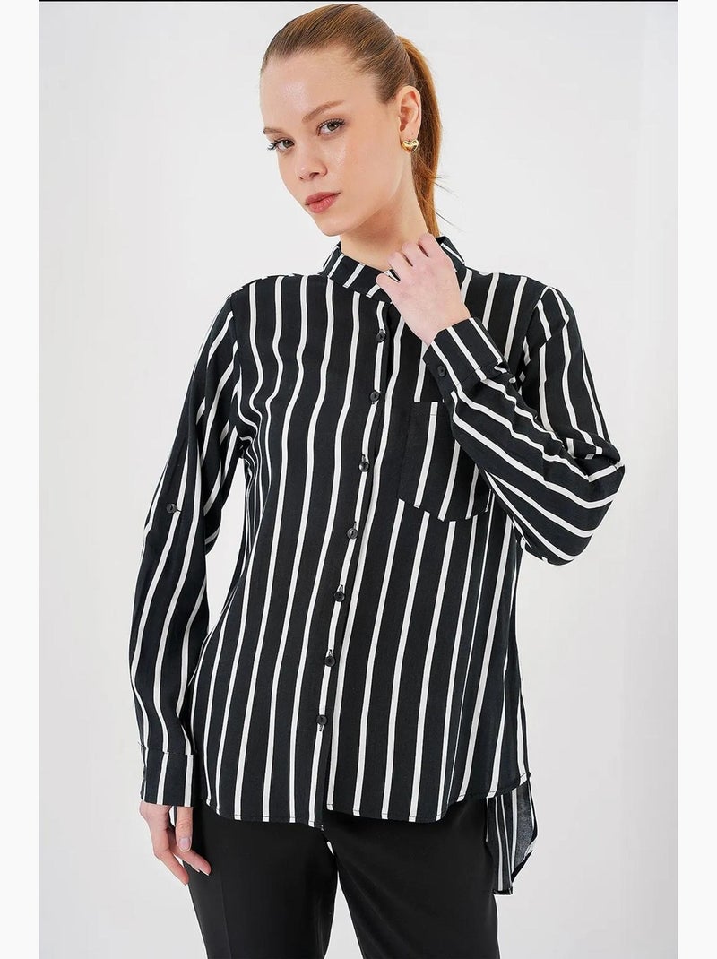 Camisola de manga comprida às riscas bdart Preto - Kiabi