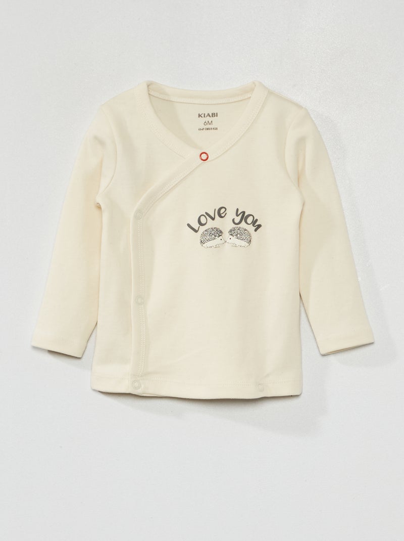 Camisola de manga comprida bege - Kiabi