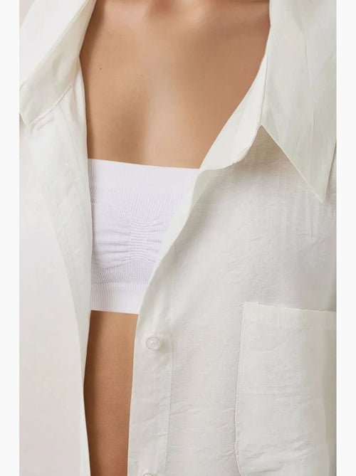Camisola de manga comprida com ajuste descontraído e gola de camisa hiccup - Kiabi Camisola de manga comprida com ajuste descontraído e gola de camisa hiccup - Kiabi