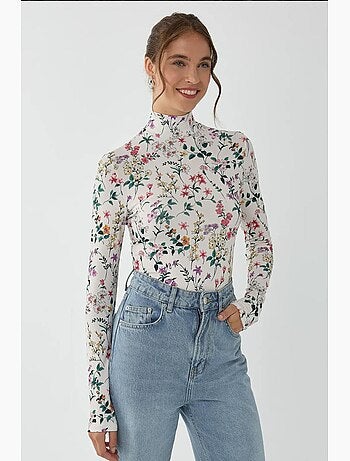 Camisola de manga comprida com estampado floral hiccup