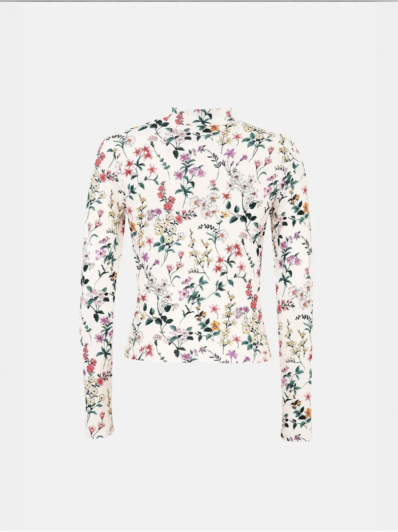Camisola de manga comprida com estampado floral hiccup Multicolorido - Kiabi