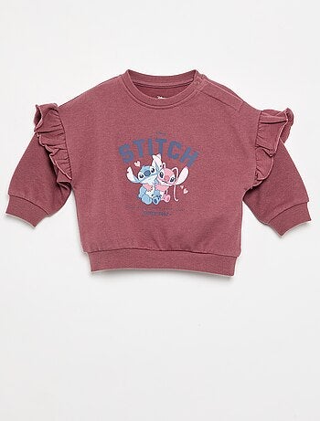 Sweatshirt de manga comprida com folhos nos ombros