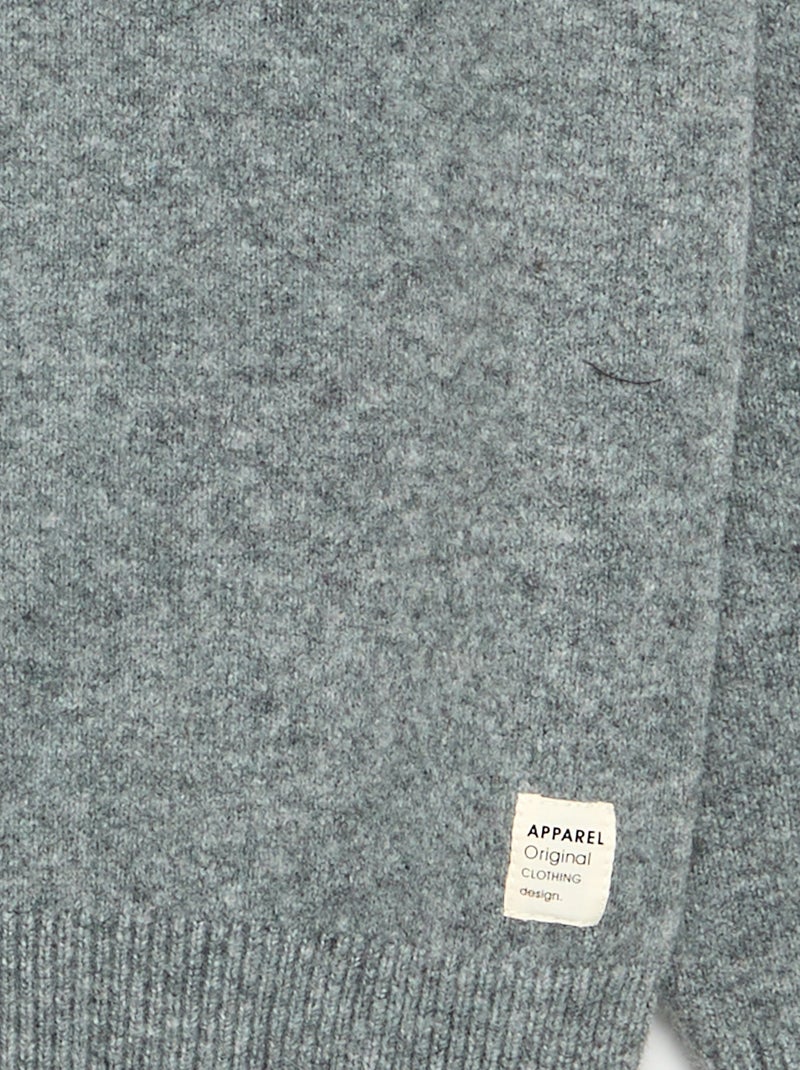 Camisola de manga comprida e gola alta Cinza - Kiabi