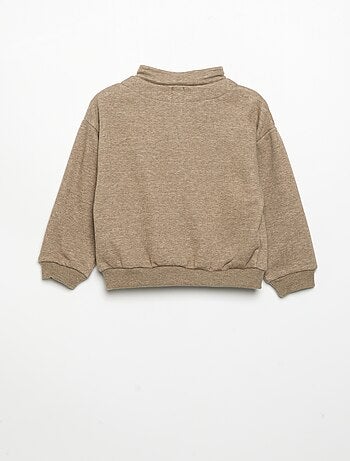 Camisola de manga comprida e gola com fecho