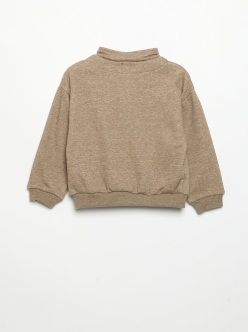 Camisola de manga comprida e gola com fecho - Kiabi