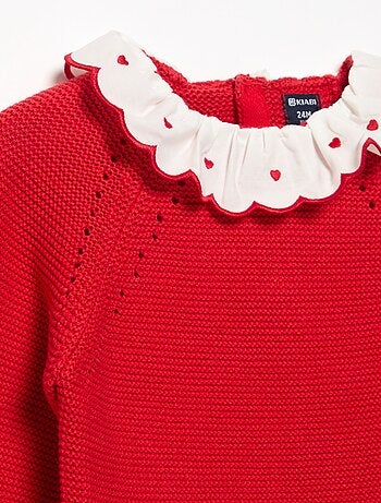 Camisola de manga comprida e gola fantasia