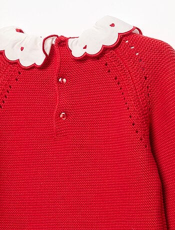 Camisola de manga comprida e gola fantasia