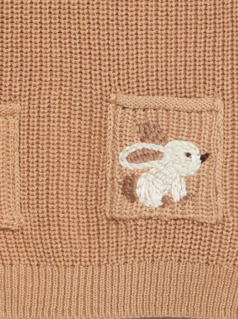 Camisola de manga comprida em malha de tricô BEGE - Kiabi