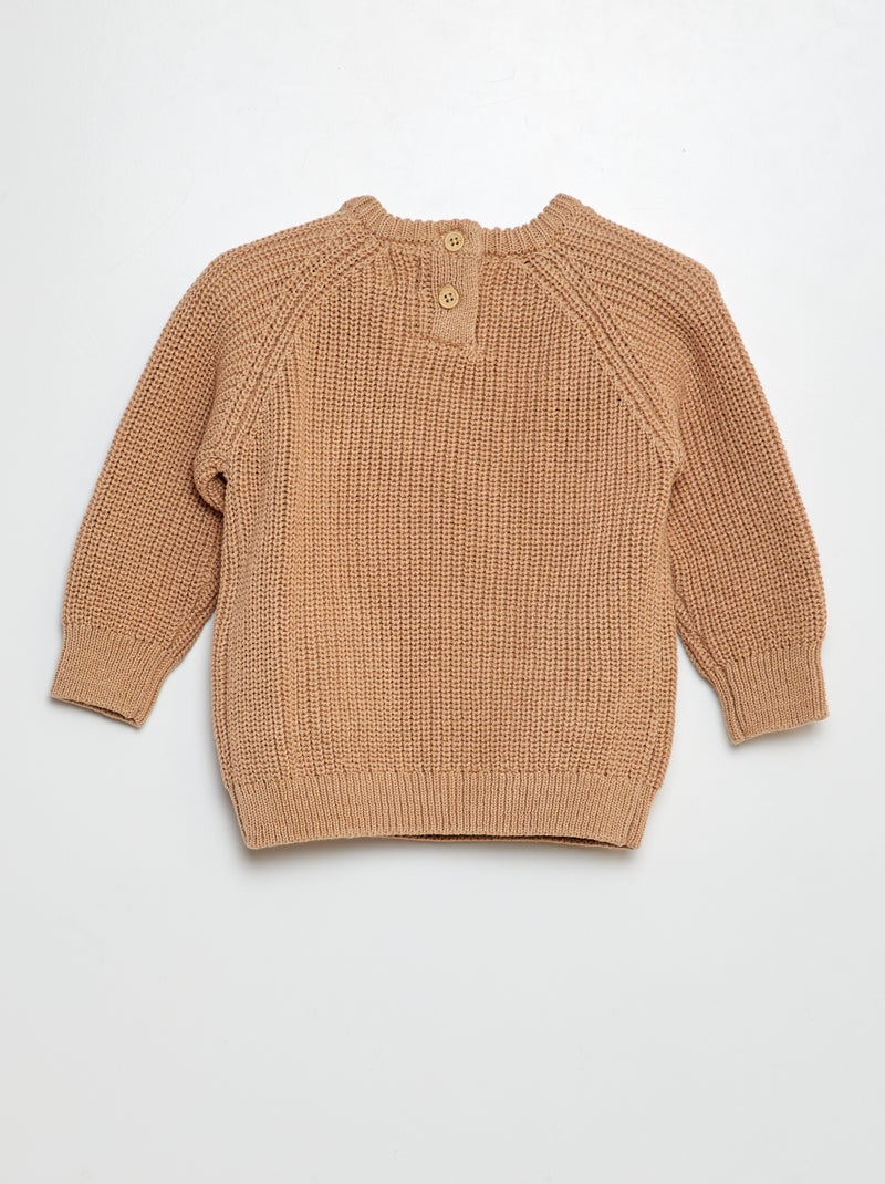 Camisola de manga comprida em malha de tricô BEGE - Kiabi