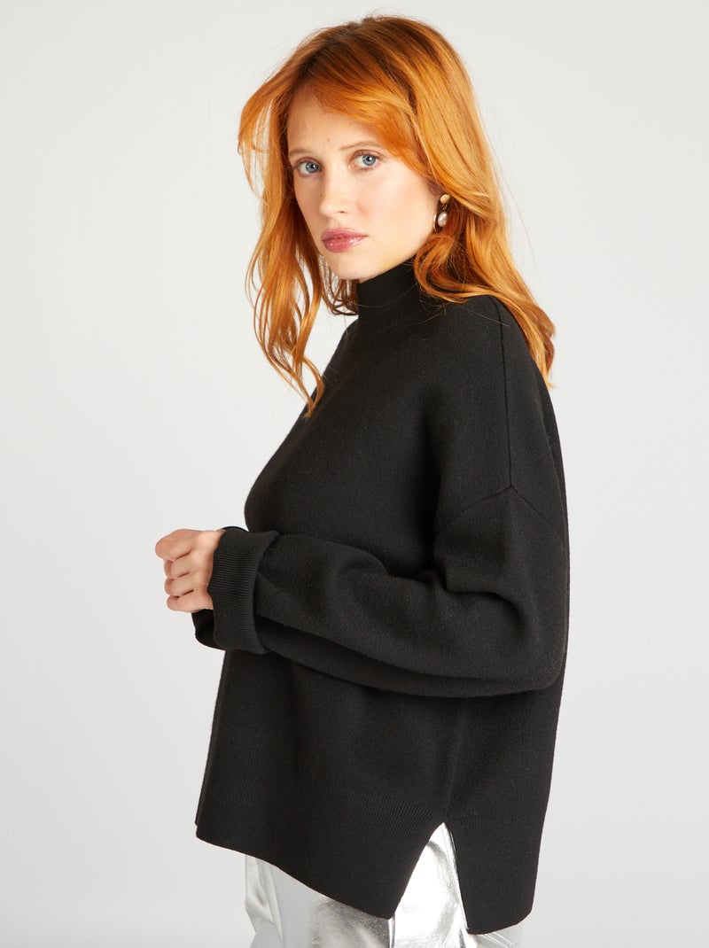 Camisola de manga comprida 'morcego' Preto - Kiabi
