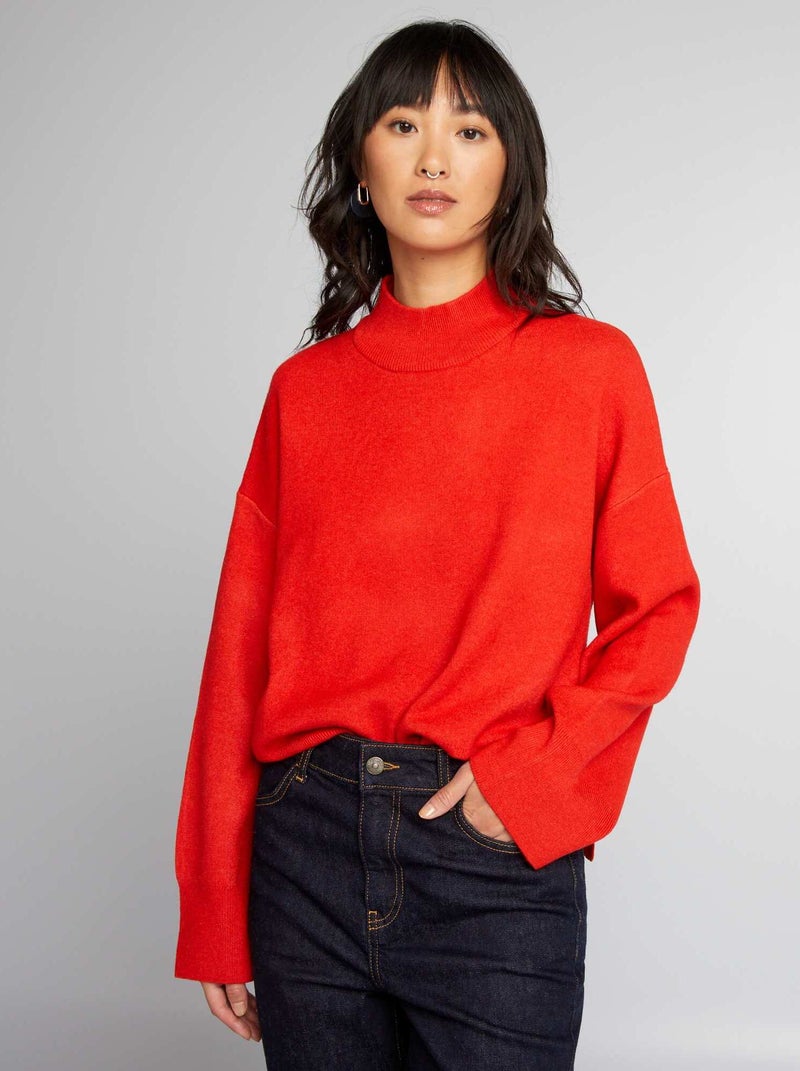 Camisola de manga comprida 'morcego' VERMELHO - Kiabi