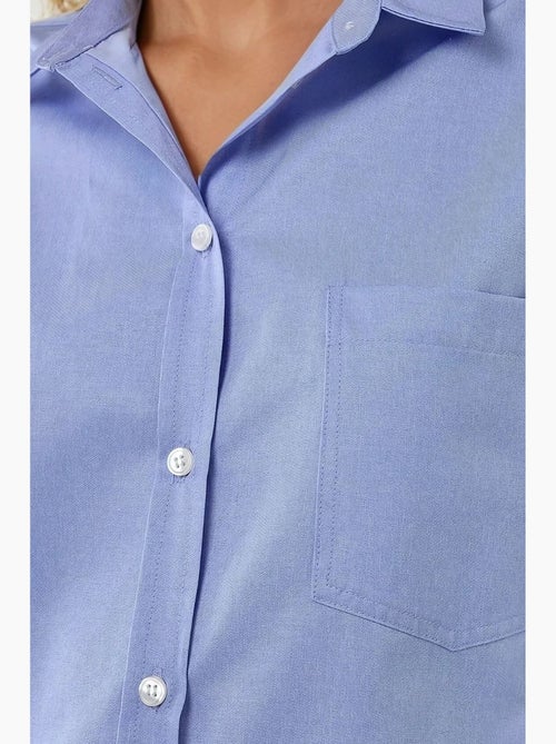Camisola de manga comprida texturada com corte regular e toque de linho hiccup - Kiabi Camisola de manga comprida texturada com corte regular e toque de linho hiccup - Kiabi
