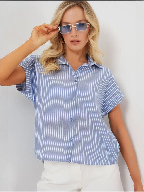 Camisola de manga curta às riscas bdart - Kiabi